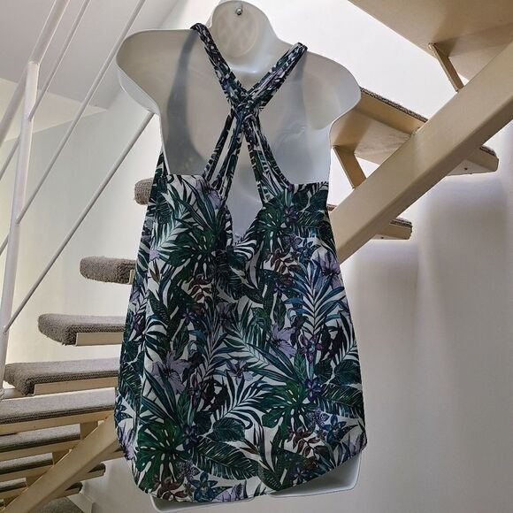 Twik Tropical Print Sleeveless Blouse Sz M - Picture 2 of 8